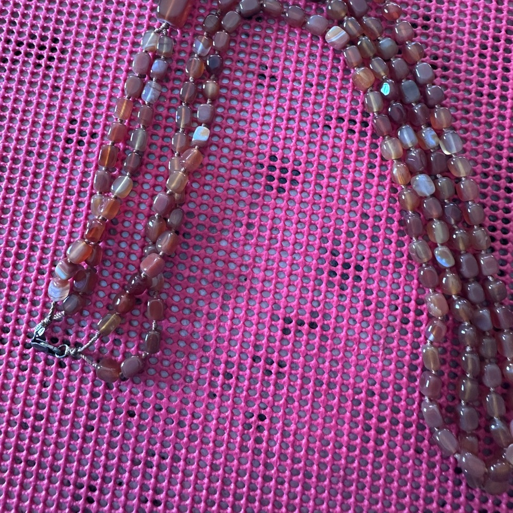 Multi-Strand Brown Beaded Necklace